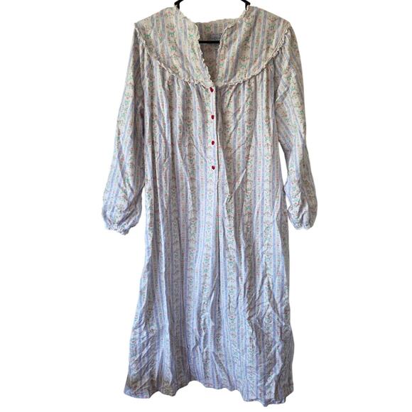 Lanz of salz Other - Lanz Of Salzburg Med Nightgown Dress Cotton Flannel Cottage Core Heart Button